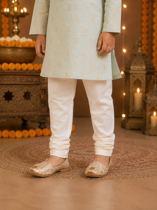 Boys Mint Green Embroidered Kurta Pajama Set | Premium Ethnic Wear for Kids | Festive, Wedding & Party Outfit (1–8 Years)