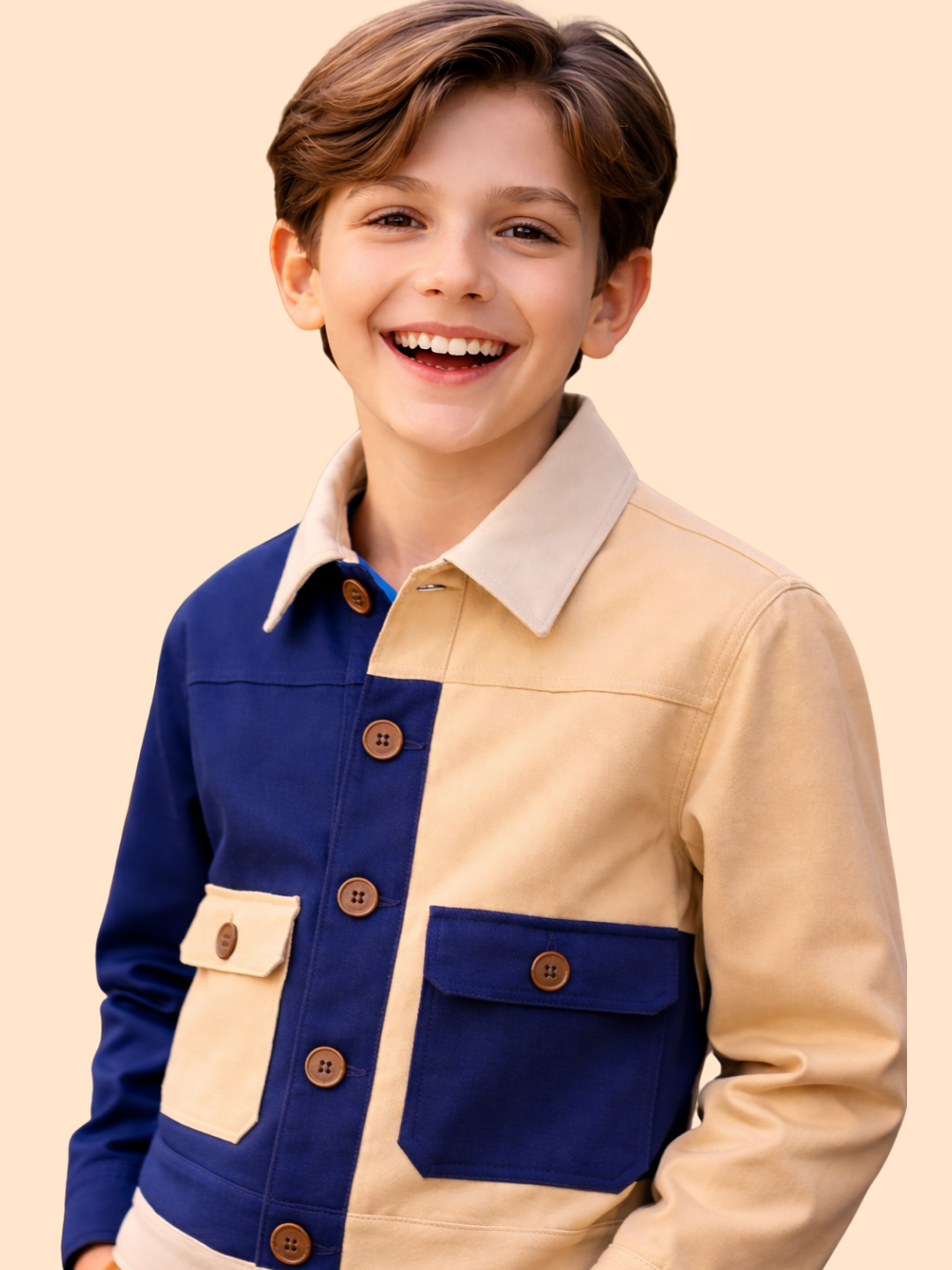 Boys Color Block Jacket with Pockets | Trendy Casual Winter Wear (2-10 Years)