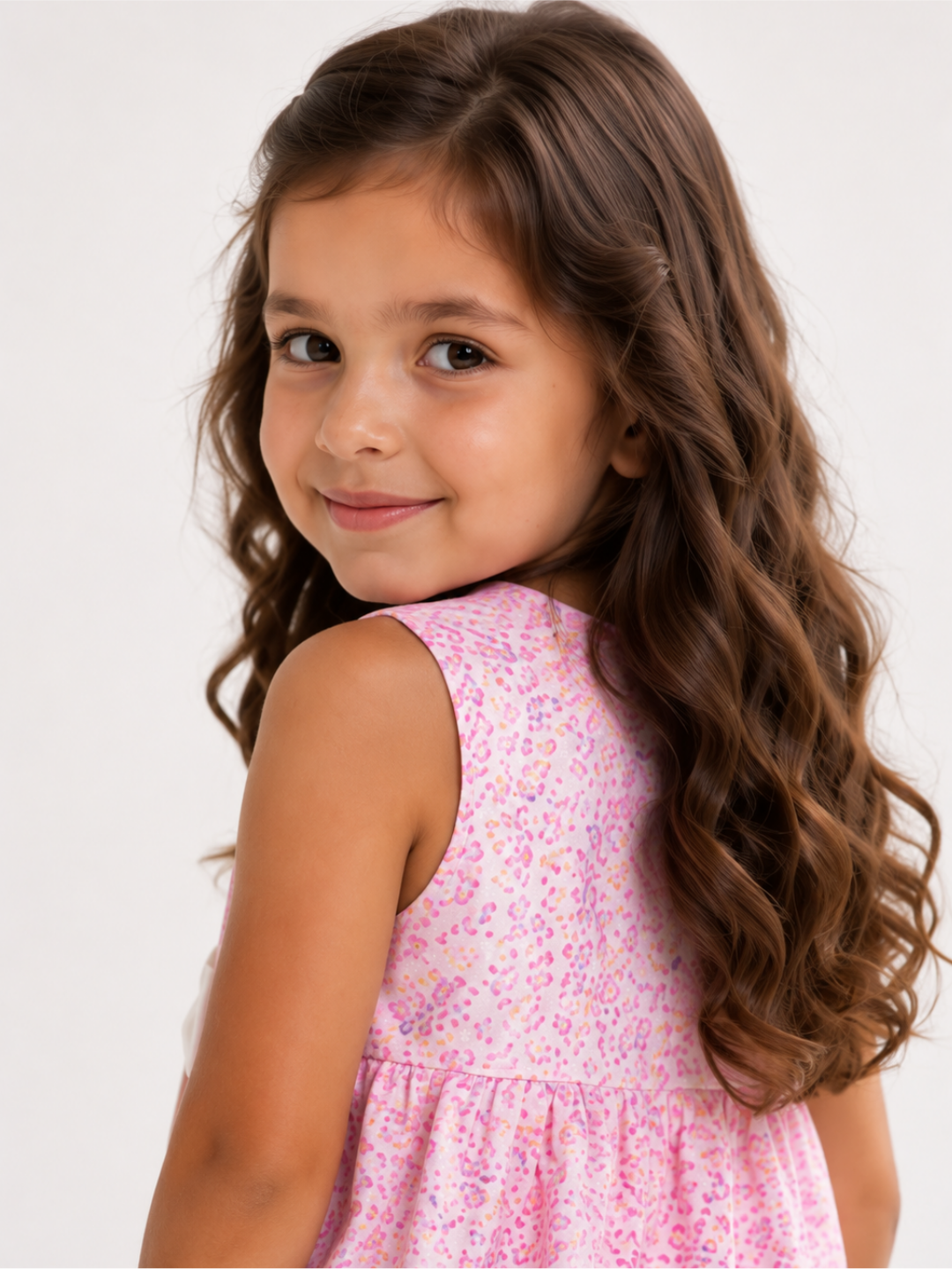 Girls Pink Floral Top & Pants Co-Ord Set | Sleeveless Cotton Bow Outfit for Toddlers & Kids (1–5 Years)