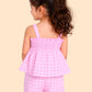 Girls Pink Checkered Co-ord Set | Sleeveless Top & Pants Outfit for Kids (2-6 Years)