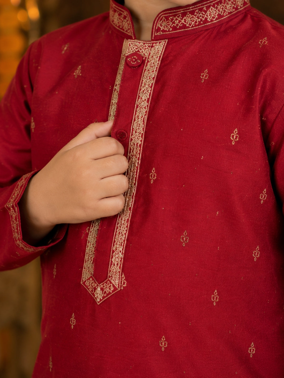 Boys Maroon Embroidered Kurta Pajama Set | Premium Festive Ethnic Wear for Kids | Wedding, Diwali & Party Outfit (1–8 Years)