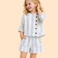Girls Blue Striped Co-ord Set | Stylish Top & Shorts Outfit for Kids (2-6 Years)