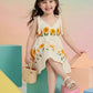Girls Cream Sunflower Printed A-Line Dress | Sleeveless Cotton Summer Casual Party Dress for Kids (1–8 Years)