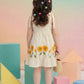 Girls Cream Sunflower Printed A-Line Dress | Sleeveless Cotton Summer Casual Party Dress for Kids (1–8 Years)
