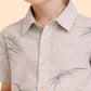 Boys Beige Printed Co-ord Set | Half Sleeve Shirt & Shorts Minimal Summer Outfit (2-6 Years)