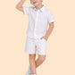 Boys Classic White Co-ord Set | Half Sleeve Shirt & Shorts Summer Outfit (2-6 Years)