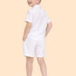 Boys Classic White Co-ord Set | Half Sleeve Shirt & Shorts Summer Outfit (2-6 Years)