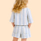 Girls Blue Striped Co-ord Set | Stylish Top & Shorts Outfit for Kids (2-6 Years)