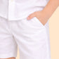 Boys Classic White Co-ord Set | Half Sleeve Shirt & Shorts Summer Outfit (2-6 Years)