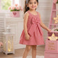 Girls Red & White Gingham Bow Dress | Sleeveless Cotton Fit & Flare Party Dress for Kids (1–8 Years)