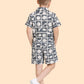 Boys Grey Printed Co-ord Set | Geometric Shirt & Shorts Summer Outfit (2-6 Years)