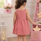 Girls Red & White Gingham Bow Dress | Sleeveless Cotton Fit & Flare Party Dress for Kids (1–8 Years)