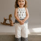 Girls White & Black Embroidered Co-Ord Set | Sleeveless Cotton Top with Wide Leg Palazzo Pants for Kids (1–8 Years)