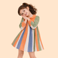 Girls Multicolor Striped Dress | Long Sleeve Cotton Casual Party Dress (2-6 Years)