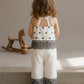Girls White & Black Embroidered Co-Ord Set | Sleeveless Cotton Top with Wide Leg Palazzo Pants for Kids (1–8 Years)