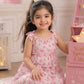 Girls Pink Floral Tiered Dress | Sleeveless Ruffle Cotton Summer Dress for Kids (1–8 Years)