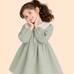 Girls Pastel Green Cotton Dress | Peter Pan Collar Casual Party Dress (2-6 Years)