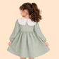 Girls Pastel Green Cotton Dress | Peter Pan Collar Casual Party Dress (2-6 Years)