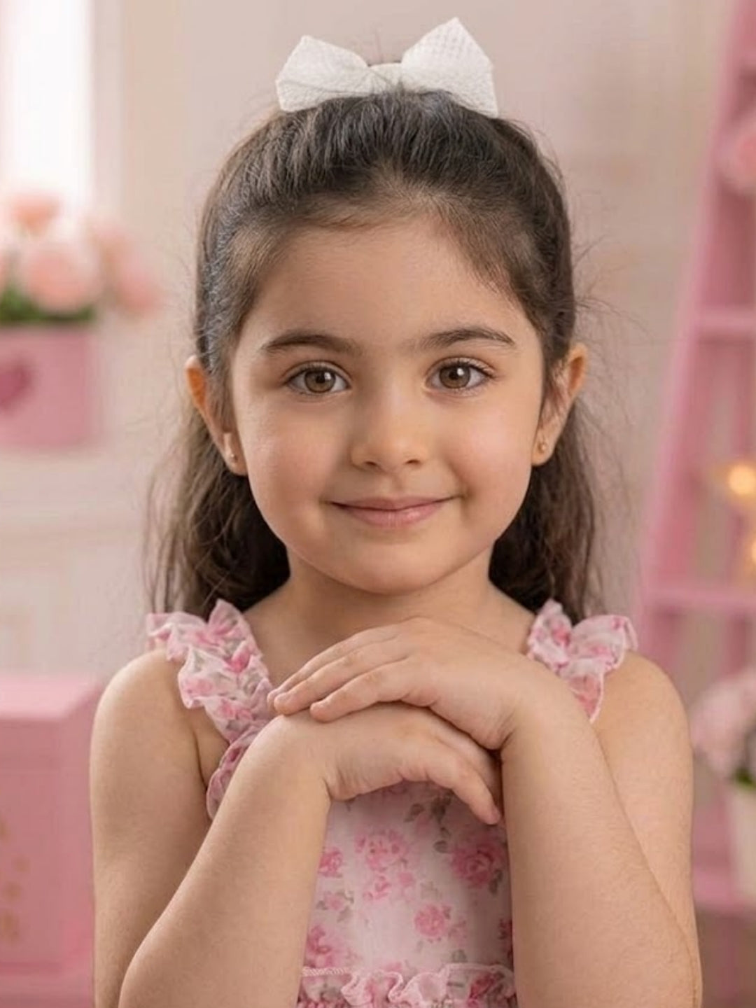 Girls Pink Floral Tiered Dress | Sleeveless Ruffle Cotton Summer Dress for Kids (1–8 Years)