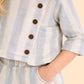 Girls Blue Striped Co-ord Set | Stylish Top & Shorts Outfit for Kids (2-6 Years)