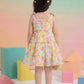 Girls Multicolor Floral Tiered Dress | Sleeveless Cotton Summer Party Dress for Kids (1–8 Years)