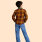 Boys Brown Checked Shirt with Denim Jeans | Stylish Casual Outfit Set (2-10 Years)