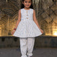 Girls Floral Cotton Co-Ord Set | Sleeveless Peplum Top & Printed Jogger Pants | Soft Casual Summer Outfit for Girls