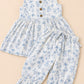 Girls Floral Cotton Co-Ord Set | Sleeveless Peplum Top & Printed Jogger Pants | Soft Casual Summer Outfit for Girls
