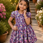 Girls Floral Cotton Frock Dress | Peter Pan Collar Printed Dress | Soft Casual Summer Dress for Girls