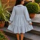 Girls Floral Cotton Dress | Peter Pan Collar Tiered Dress | Full Sleeve Casual Dress for Girls | Soft Everyday Wear