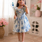 Girls Floral Smocked Cotton Dress | Ruffle Sleeve Casual Dress | Soft Summer Party Dress for Girls