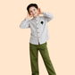 Boys Mandarin Collar Shirt with Olive Pants | Smart Casual Outfit Set (2-10 Years)