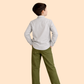 Boys Mandarin Collar Shirt with Olive Pants | Smart Casual Outfit Set (2-10 Years)