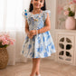 Girls Floral Smocked Cotton Dress | Ruffle Sleeve Casual Dress | Soft Summer Party Dress for Girls