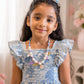 Girls Floral Smocked Cotton Dress | Ruffle Sleeve Casual Dress | Soft Summer Party Dress for Girls