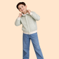 Boys Green Checkered Jacket with Denim Jeans | Stylish Winter Casual Outfit (3-8 Years)