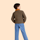 Boys Brown Checkered Jacket with Denim Jeans | Stylish Winter Casual Outfit (2-10 Years)
