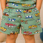 Boys Round Neck Green Vehicle Print Cotton T-Shirt & Shorts Co-ord Set | Half Sleeve Summer Outfit | Casual Wear for Boys