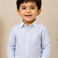 Boys Blue & White Striped Cotton Shirt | Full Sleeve Casual Formal Shirt for Boys | Premium Kids Shirt