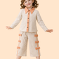 Girls Beige Co-Ord Set with Bow Detail | Stylish Top & Pant Outfit (2-10 Years)