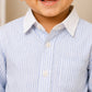 Boys Blue & White Striped Cotton Shirt | Full Sleeve Casual Formal Shirt for Boys | Premium Kids Shirt