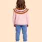Girls Pink Embroidered Collar Sweatshirt with Pants | Winter Casual Outfit (3-8 Years)