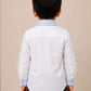 Boys White Cotton Shirt with Navy Blue Trousers | Full Sleeve Formal Co-ord Set | Smart Party Wear Outfit for Boys