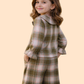 Girls Plaid Co-Ord Set with Bow Collar | Stylish Top & Pants Outfit (2-10 Years)