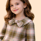 Girls Plaid Co-Ord Set with Bow Collar | Stylish Top & Pants Outfit (2-10 Years)