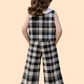 Girls Black & White Plaid Co-Ord Set with Collar Top | Stylish Party Outfit (2-10 Years)