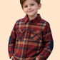 Boys Red Checkered Casual Shirt with Elbow Patch | Stylish Cotton Winter Shirt (2-10 Years)