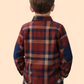 Boys Red Checkered Casual Shirt with Elbow Patch | Stylish Cotton Winter Shirt (2-10 Years)