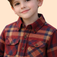 Boys Red Checkered Casual Shirt with Elbow Patch | Stylish Cotton Winter Shirt (2-10 Years)