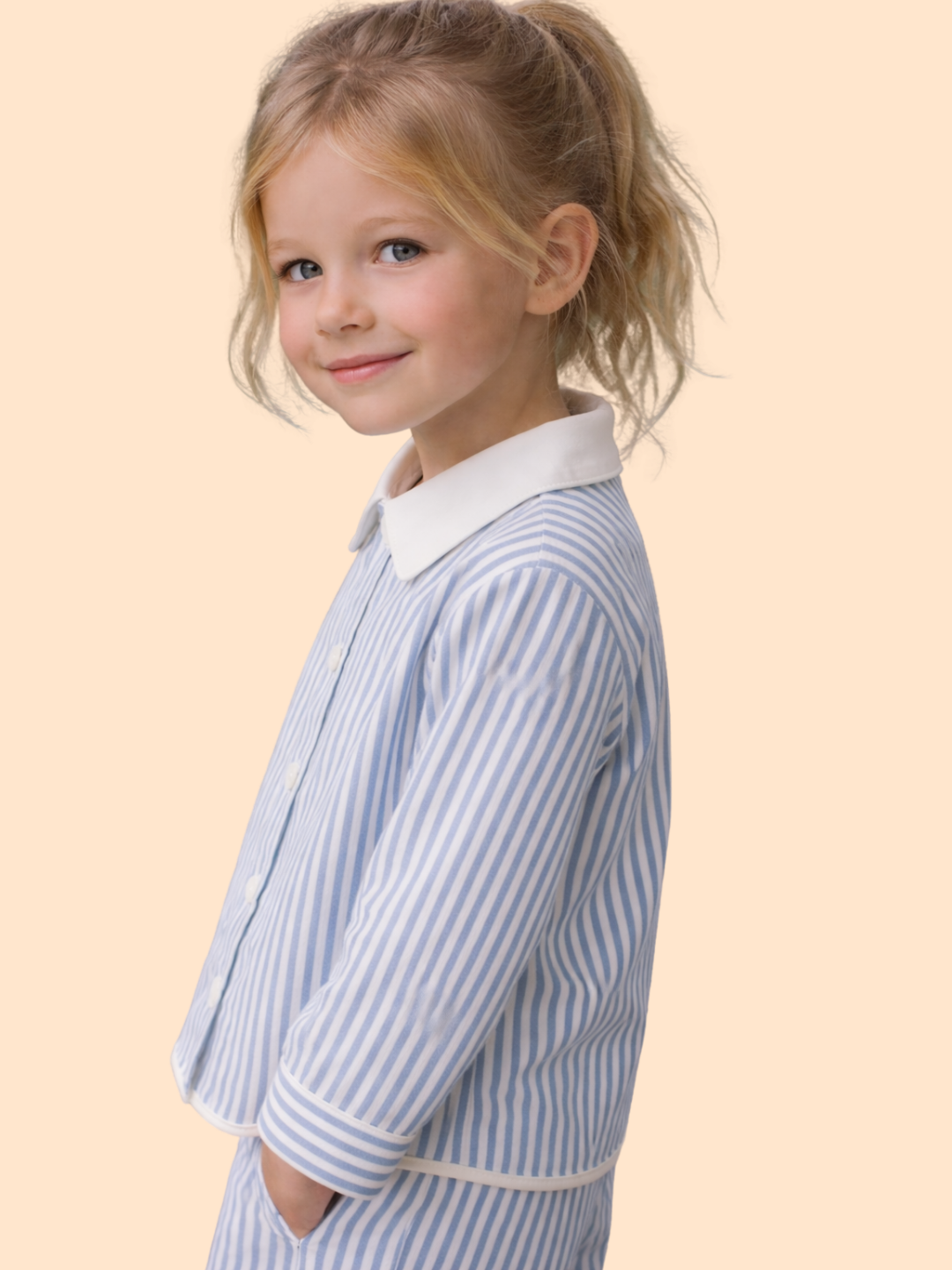Kids Blue Striped Night Suit Set | Soft Cotton Pajama Set for Boys & Girls (2–10 Years)